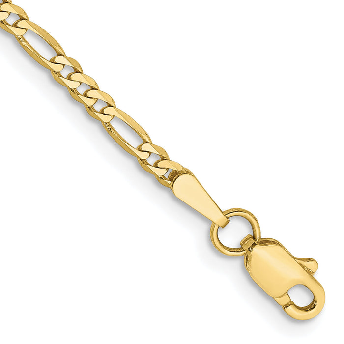 10k 2.2mm Flat Figaro Chain-10FG065-7