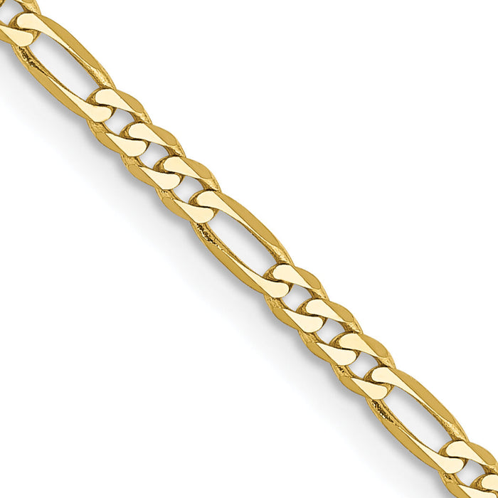 10k 2.2mm Flat Figaro Chain-10FG065-18