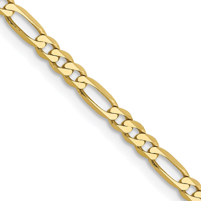 10k 2.75mm Flat Figaro Chain-10FG070-16