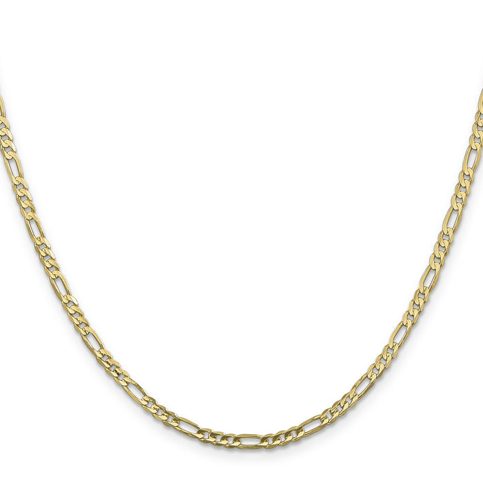 10K 3mm Flat Figaro Chain-10FG080-16