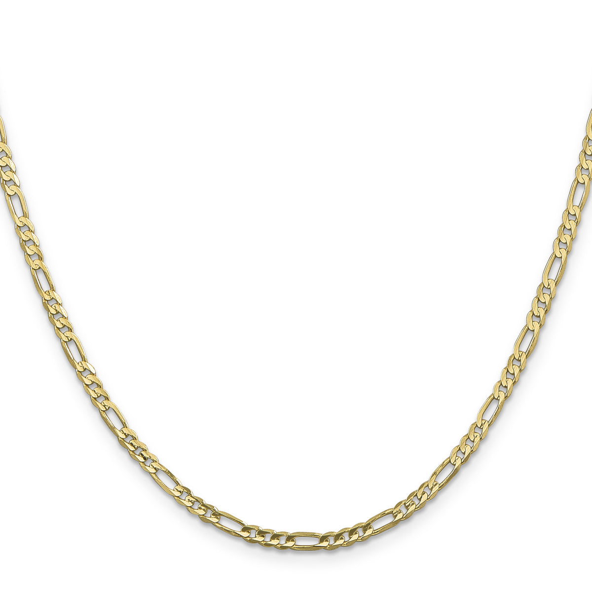 10K 3mm Flat Figaro Chain-10FG080-24