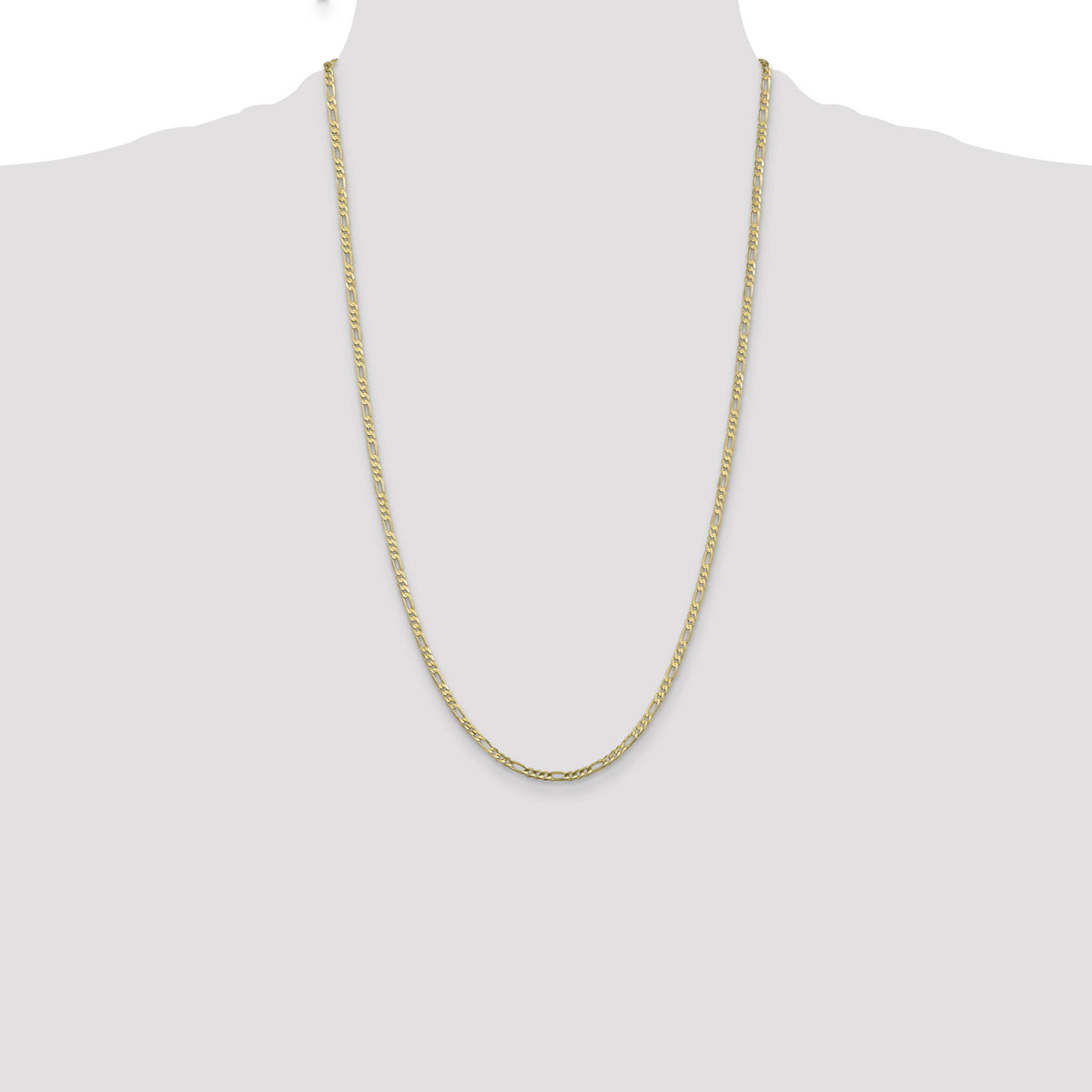 10K 3mm Flat Figaro Chain-10FG080-26