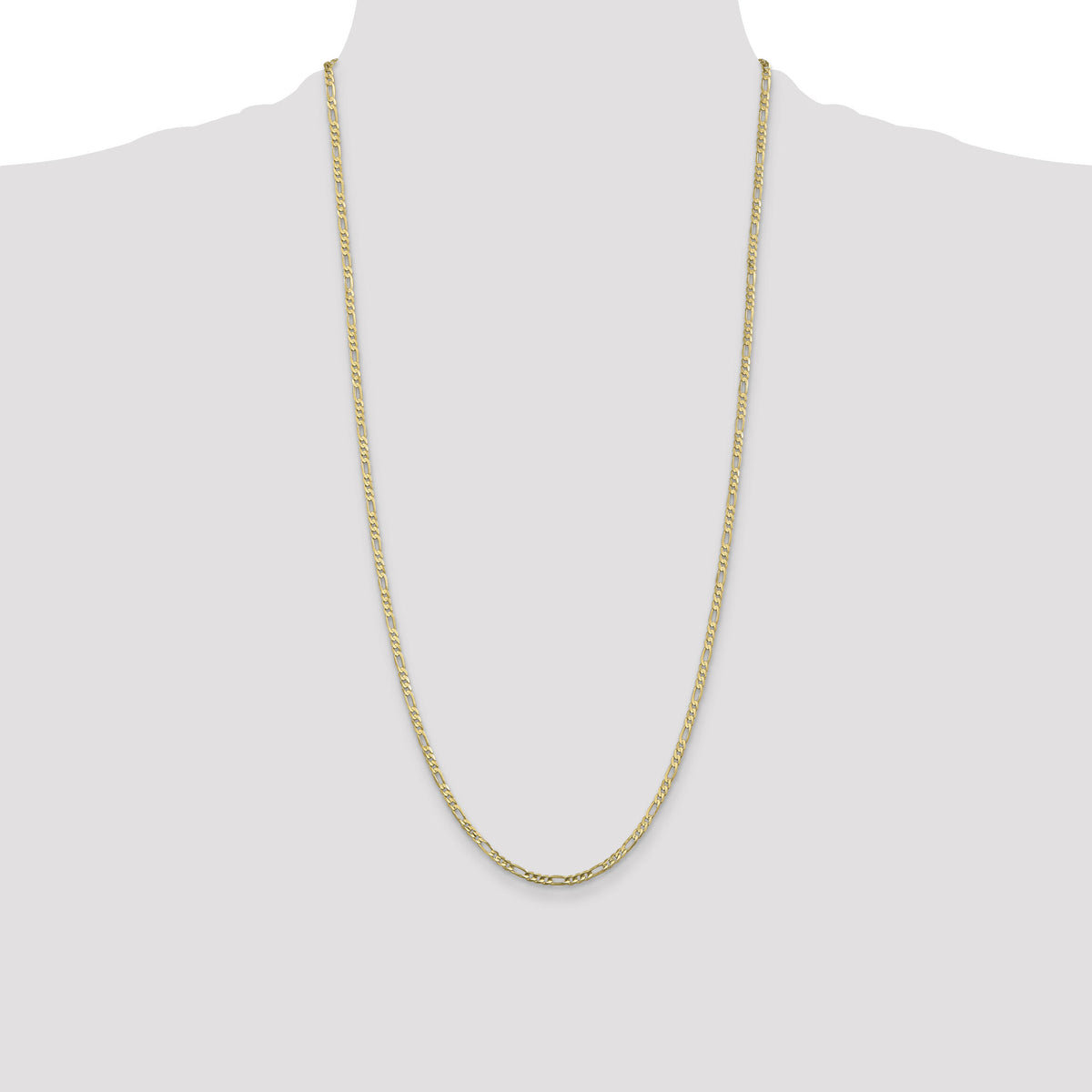 10K 3mm Flat Figaro Chain-10FG080-28