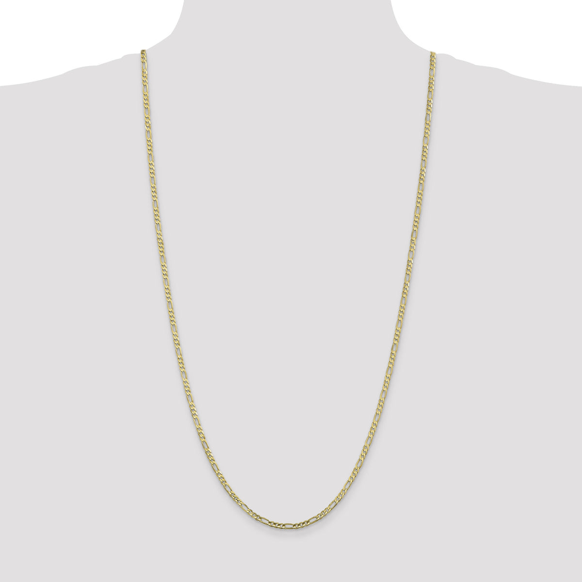10K 3mm Flat Figaro Chain-10FG080-30