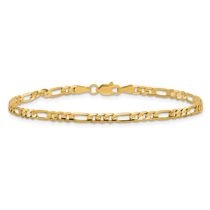 10K 3mm Flat Figaro Chain-10FG080-9