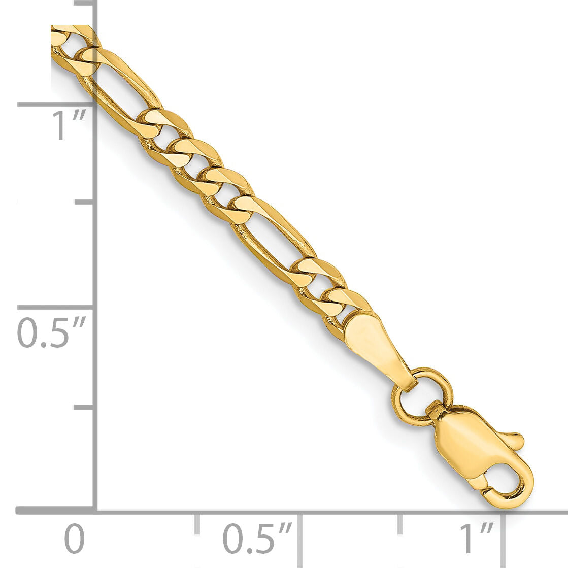 10K 3mm Flat Figaro Chain-10FG080-7