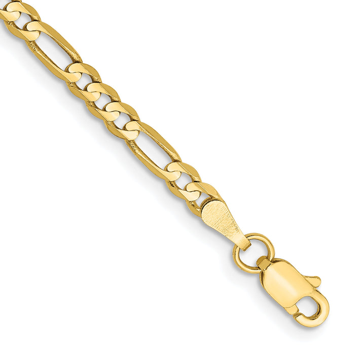 10K 3mm Flat Figaro Chain-10FG080-6