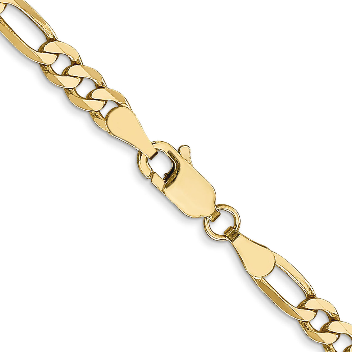 10K 4mm Flat Figaro Chain-10FG100-24