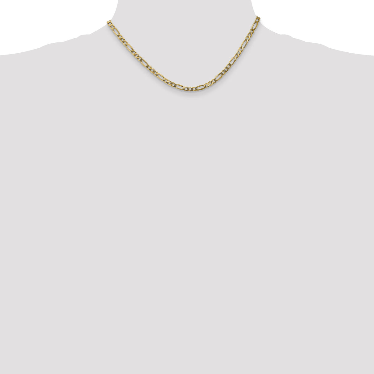 10K 4mm Flat Figaro Chain-10FG100-16