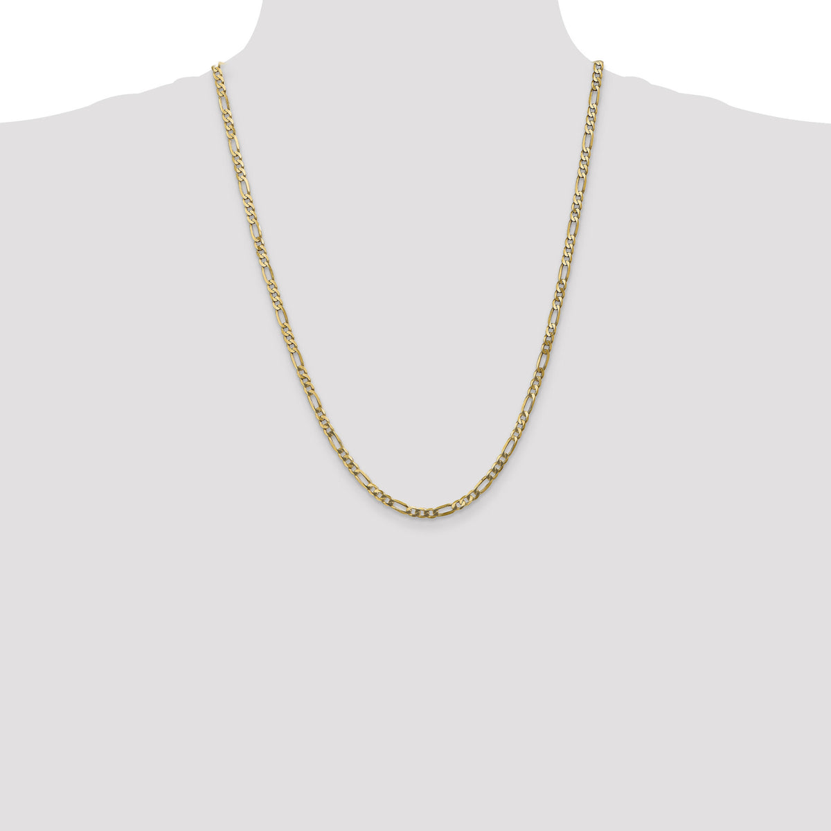 10K 4mm Flat Figaro Chain-10FG100-24