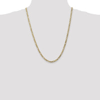 10K 4mm Flat Figaro Chain-10FG100-24