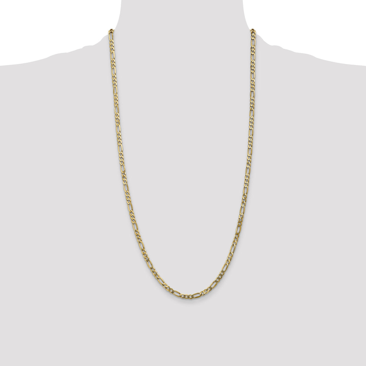 10K 4mm Flat Figaro Chain-10FG100-28