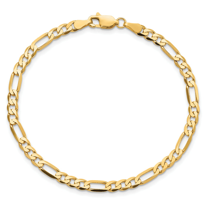10K 4mm Flat Figaro Chain-10FG100-8