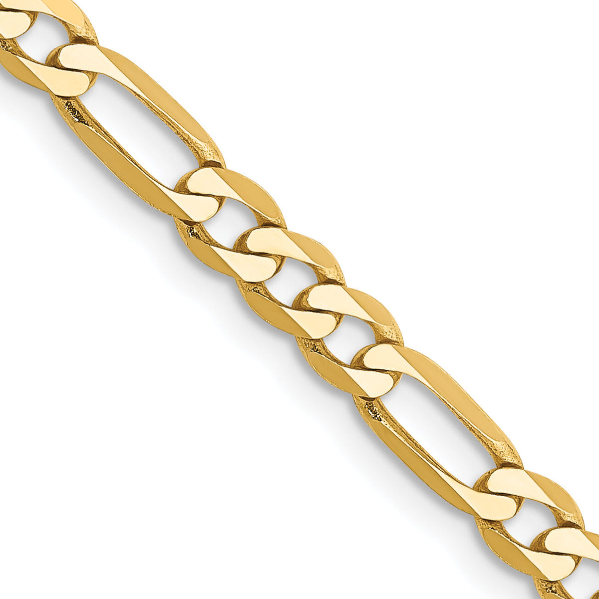 10K 4mm Flat Figaro Chain-10FG100-24