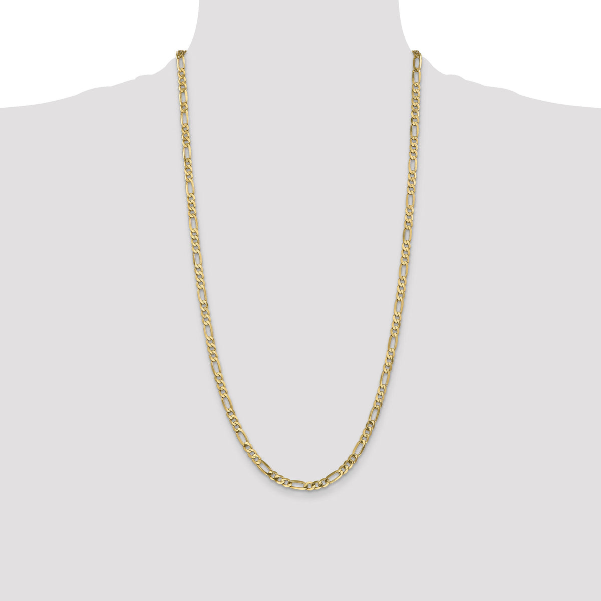 10K 4.75mm Flat Figaro Chain-10FG120-28