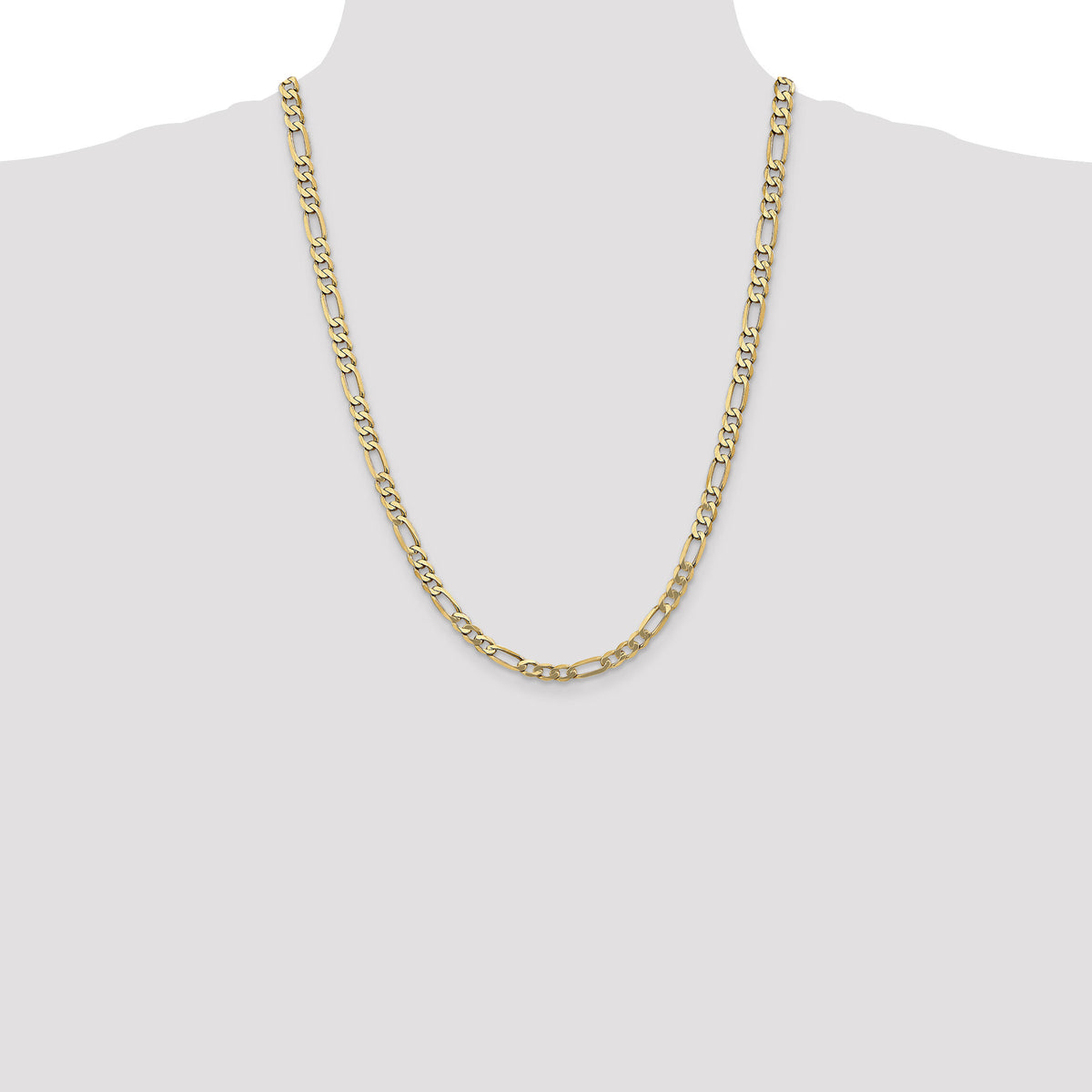 10K 5.25mm Flat Figaro Chain-10FG140-24