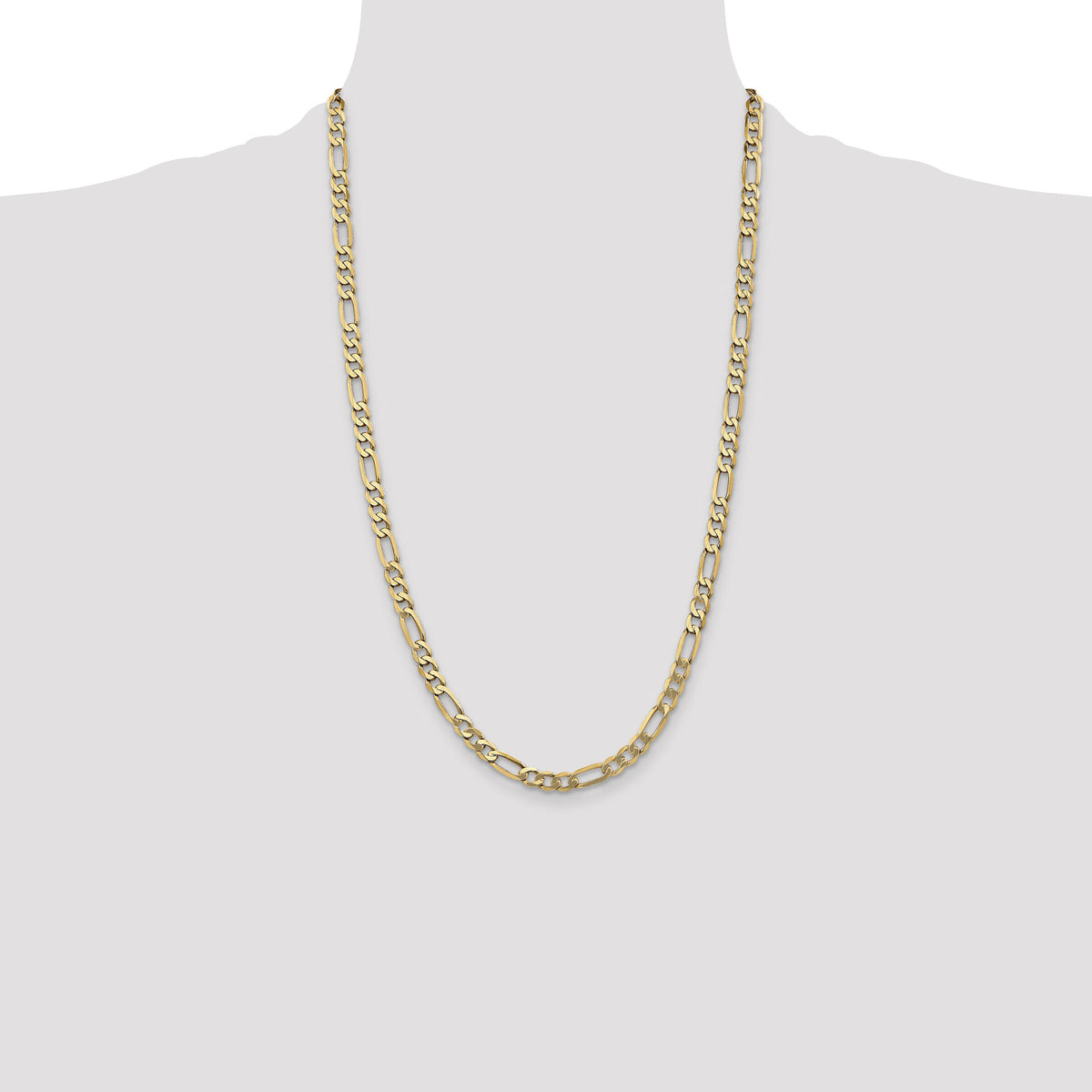 10K 5.25mm Flat Figaro Chain-10FG140-26