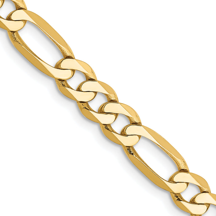 10K 5.25mm Flat Figaro Chain-10FG140-26