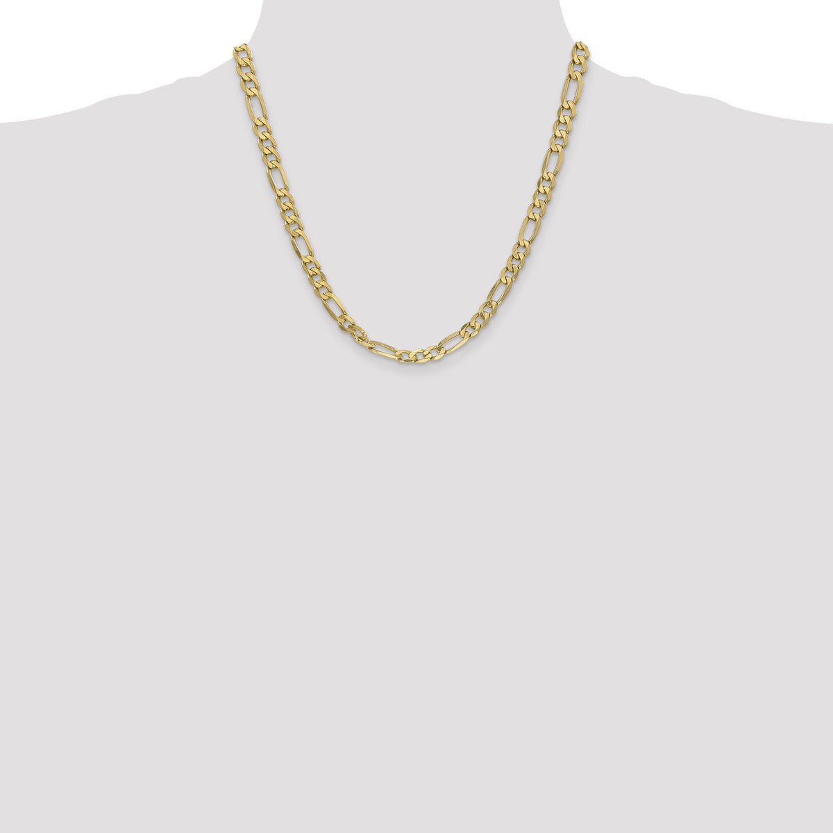 10K 6.25mm Flat Figaro Chain-10FG160-20
