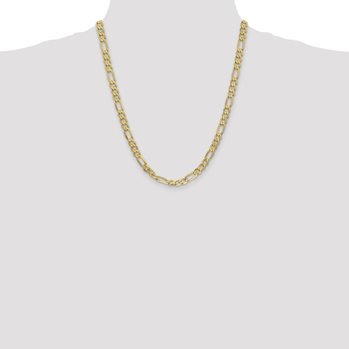 10K 6.25mm Flat Figaro Chain-10FG160-22
