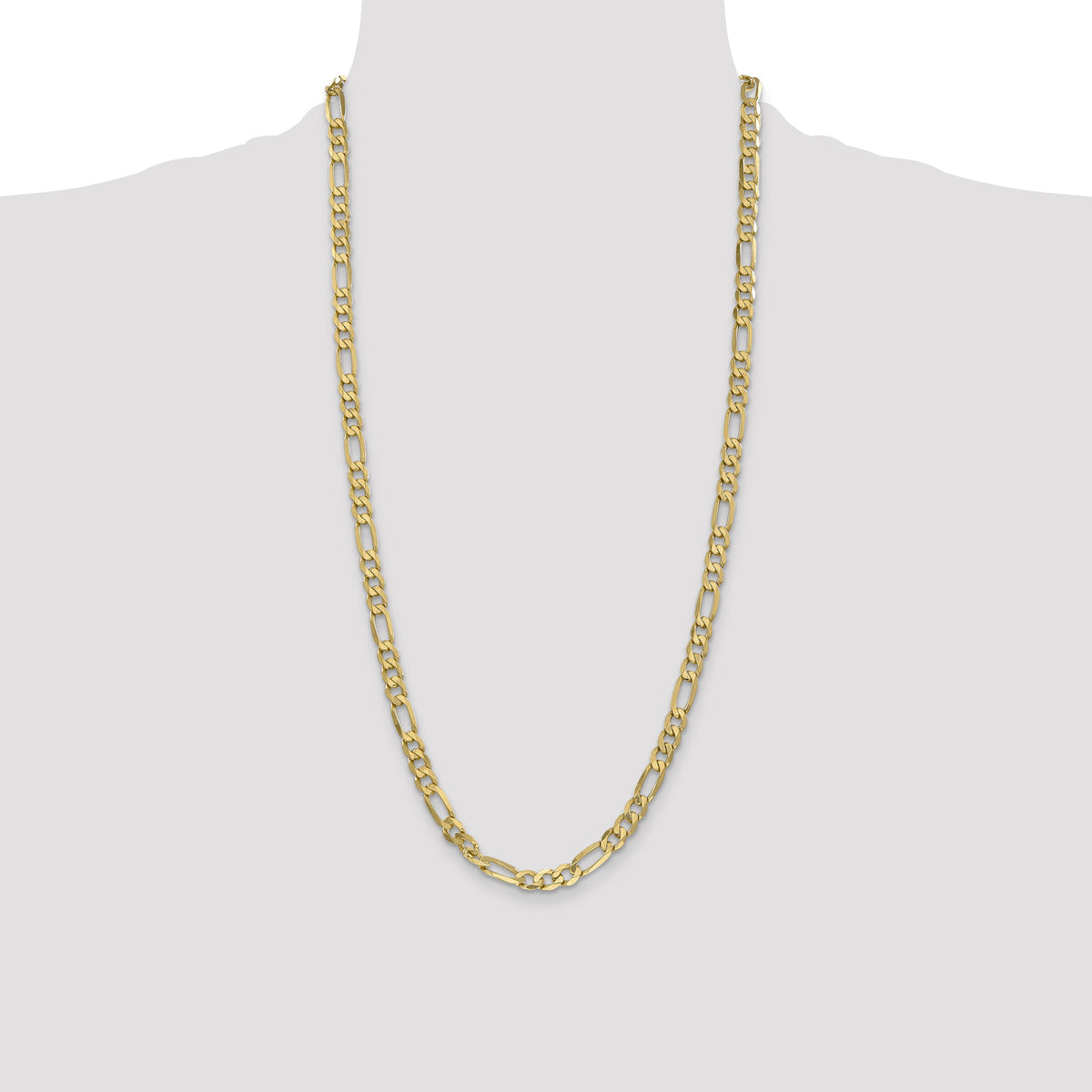 10K 6.25mm Flat Figaro Chain-10FG160-28