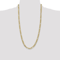 10K 6.25mm Flat Figaro Chain-10FG160-28