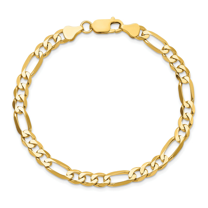 10K 6.25mm Flat Figaro Chain-10FG160-8