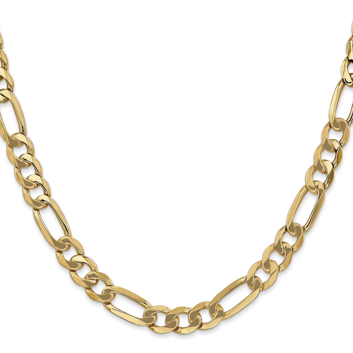 10K 7mm Flat Figaro Chain-10FG180-26