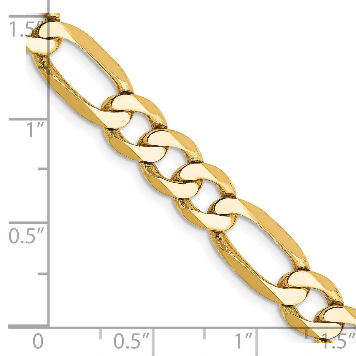 10K 7mm Flat Figaro Chain-10FG180-7
