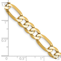 10K 7mm Flat Figaro Chain-10FG180-7