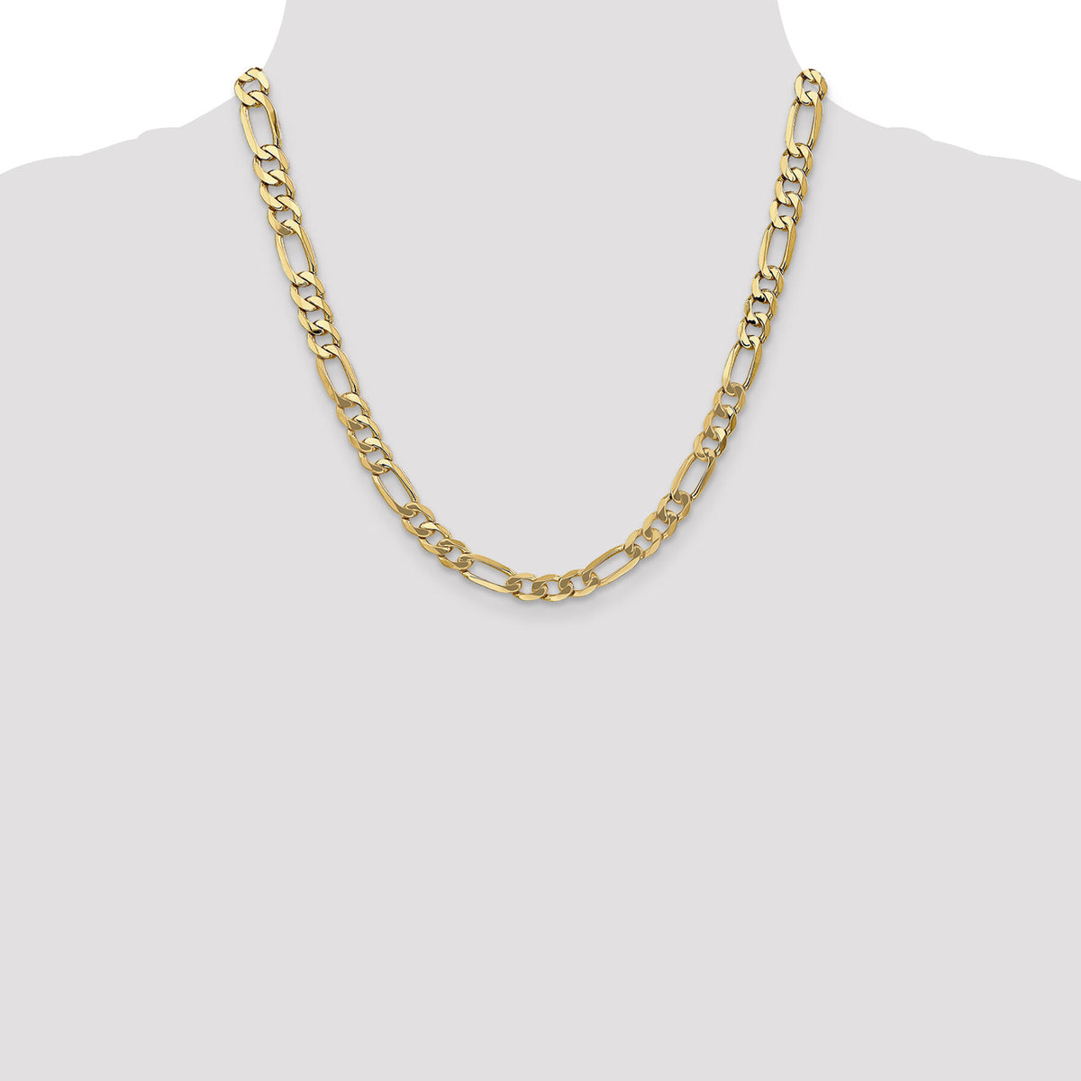 10K 7mm Flat Figaro Chain-10FG180-20