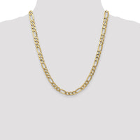 10K 7mm Flat Figaro Chain-10FG180-22
