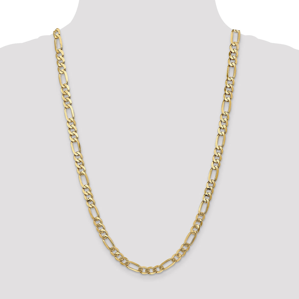 10K 7mm Flat Figaro Chain-10FG180-26