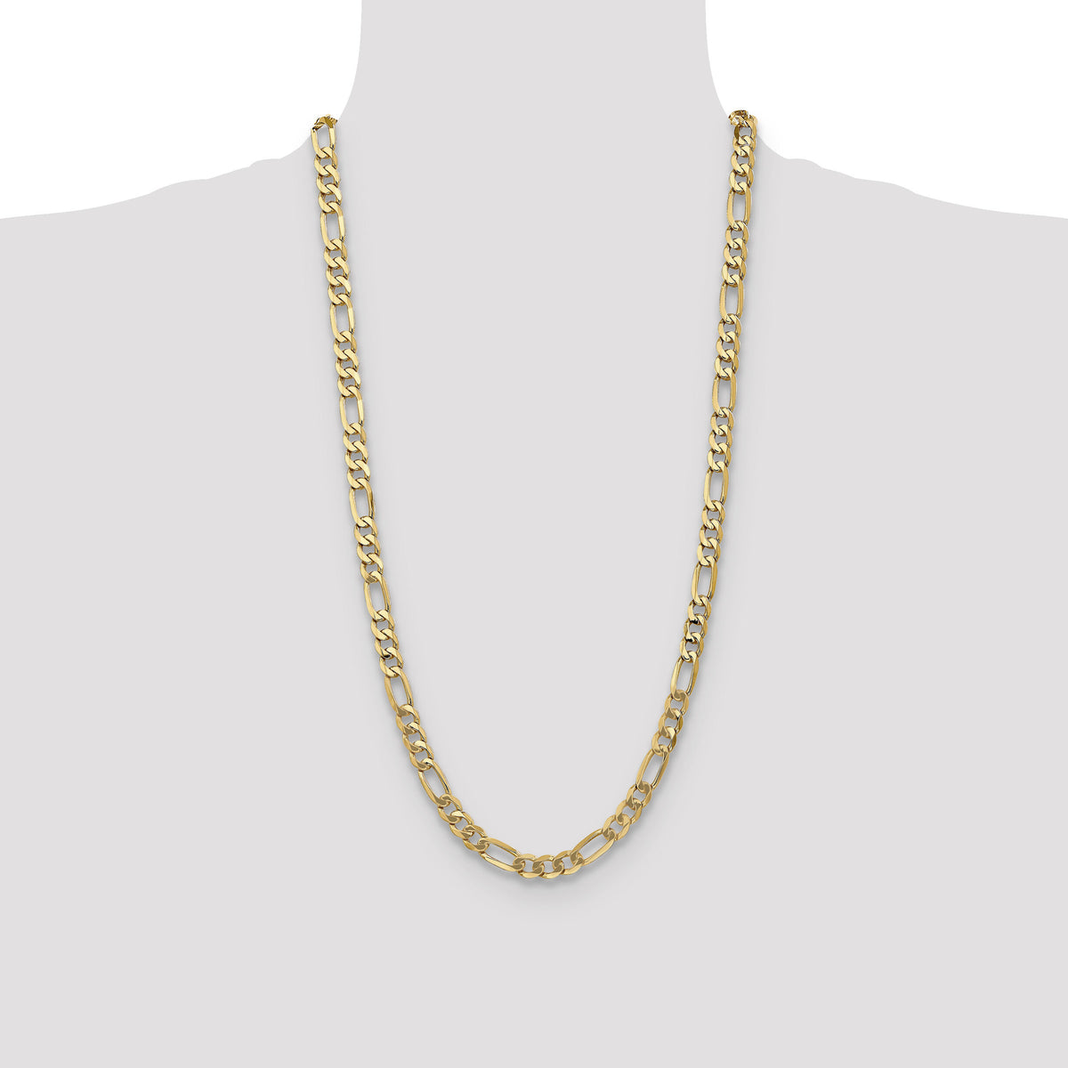 10K 7mm Flat Figaro Chain-10FG180-28