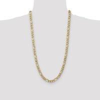 10K 7mm Flat Figaro Chain-10FG180-28