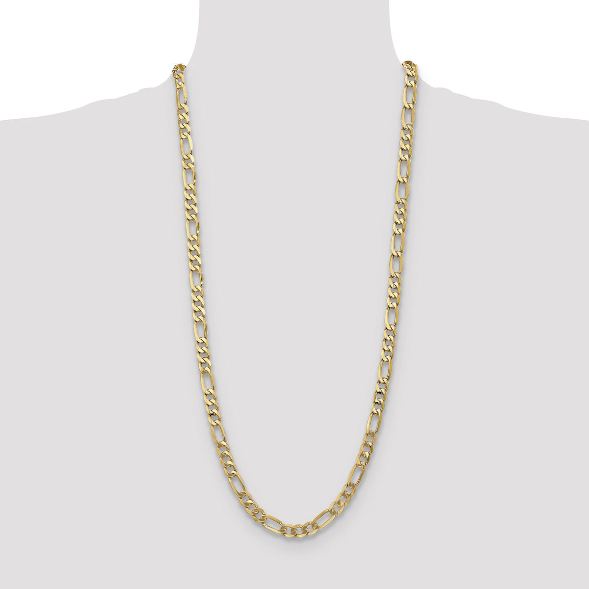10K 7mm Flat Figaro Chain-10FG180-30