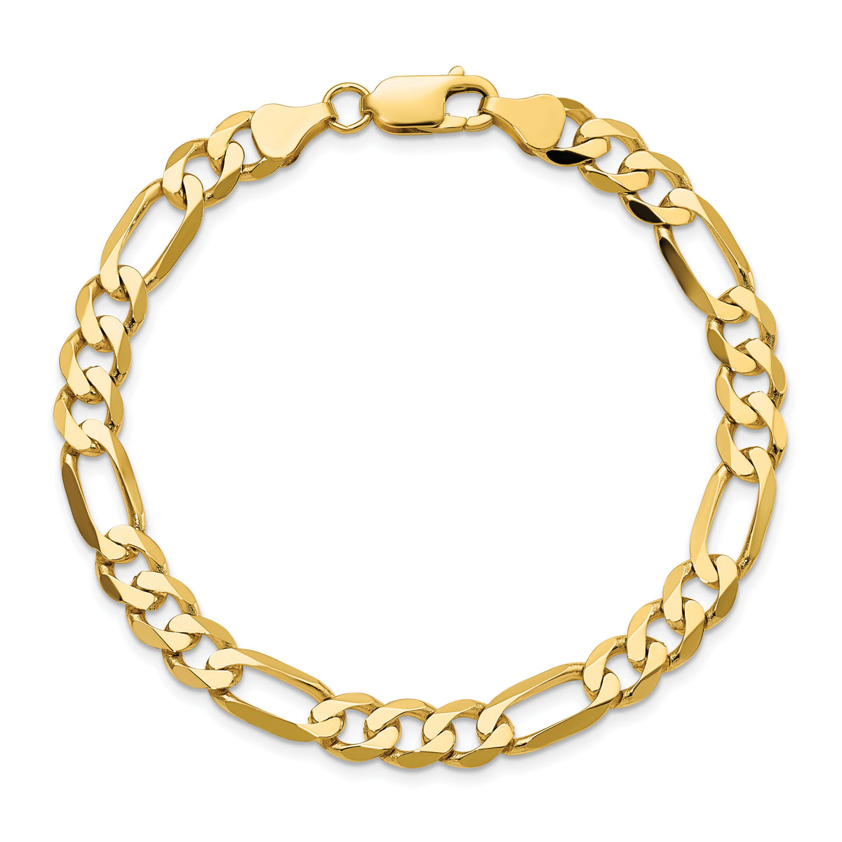 10K 7mm Flat Figaro Chain-10FG180-8