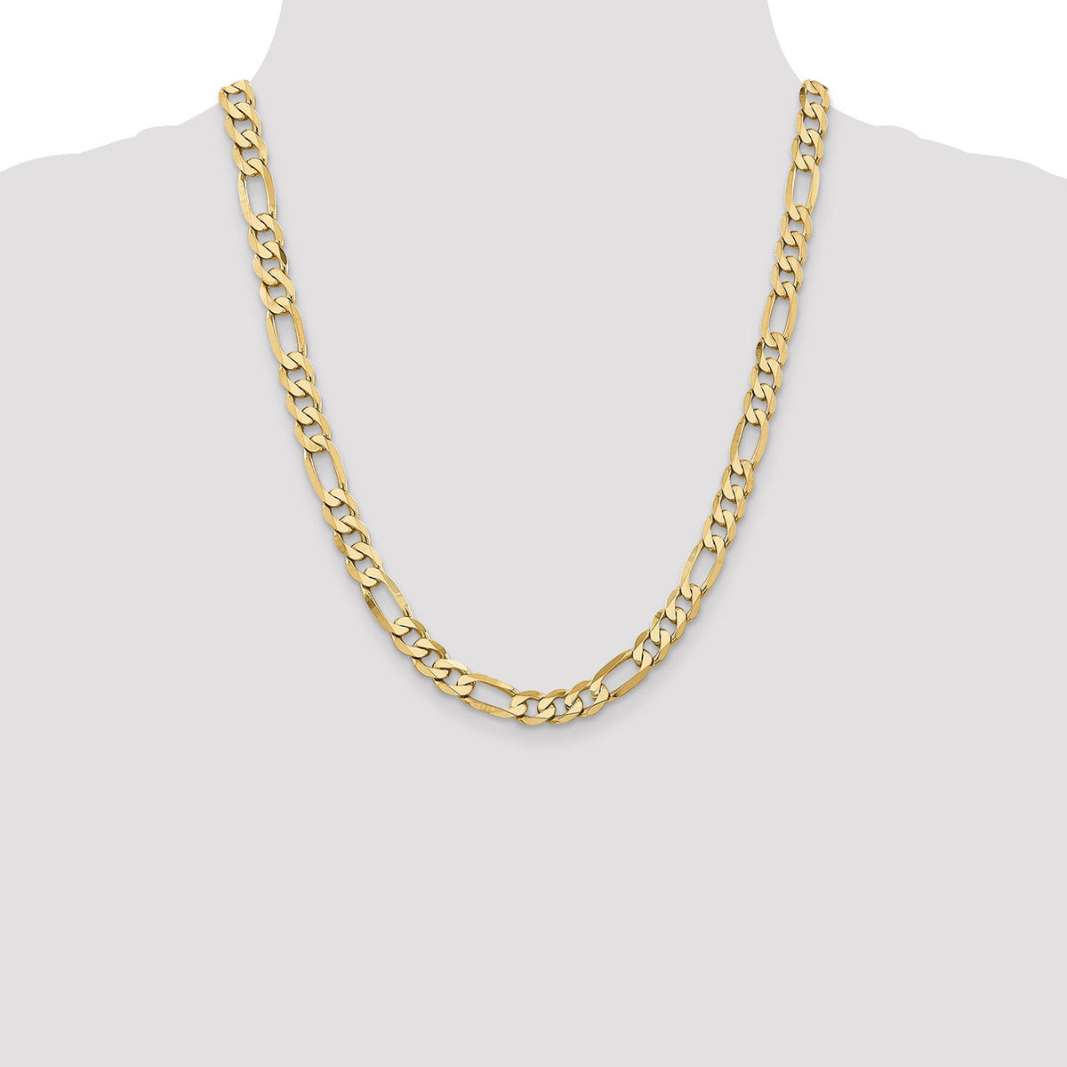 10K 7.5mm Flat Figaro Chain-10FG200-22