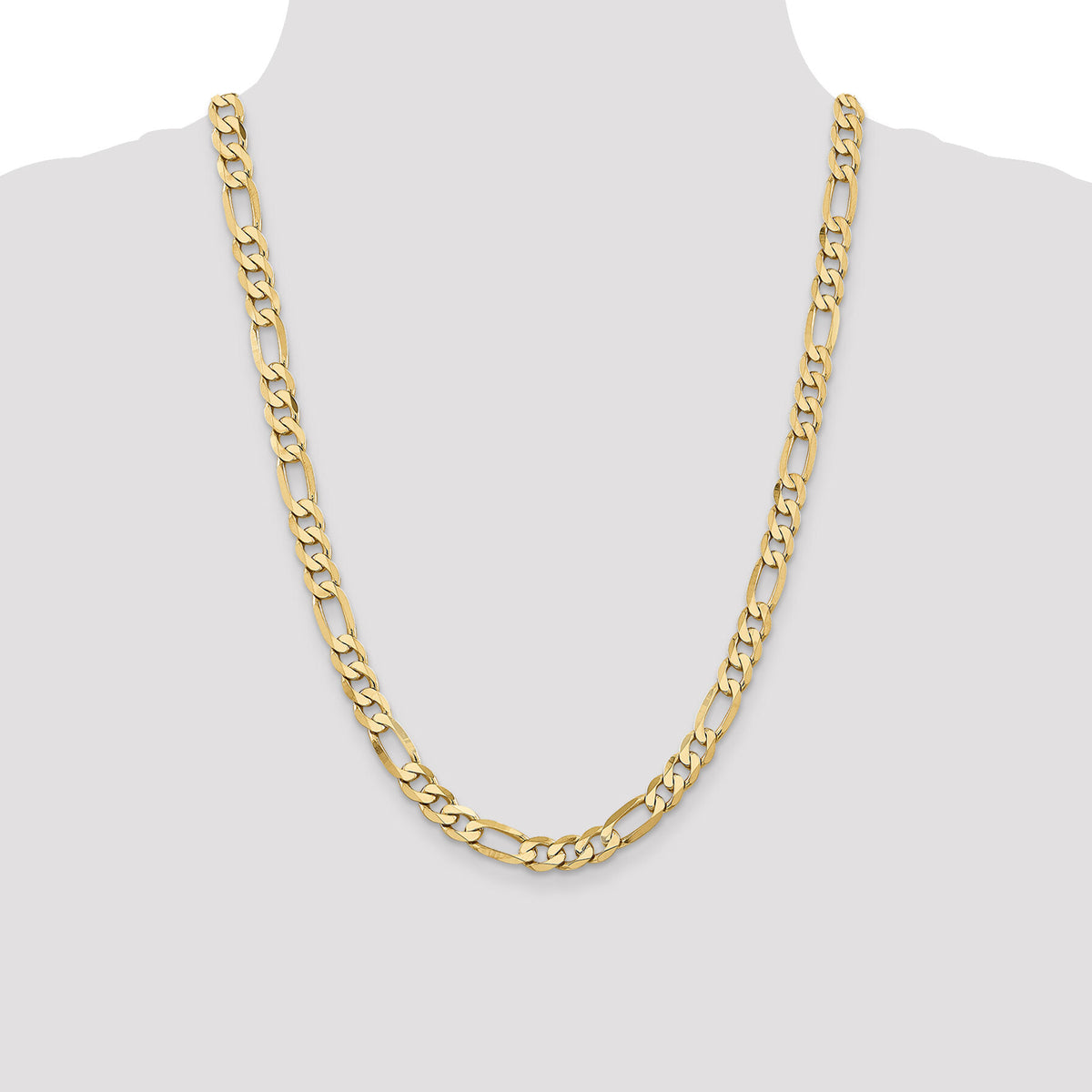 10K 7.5mm Flat Figaro Chain-10FG200-24