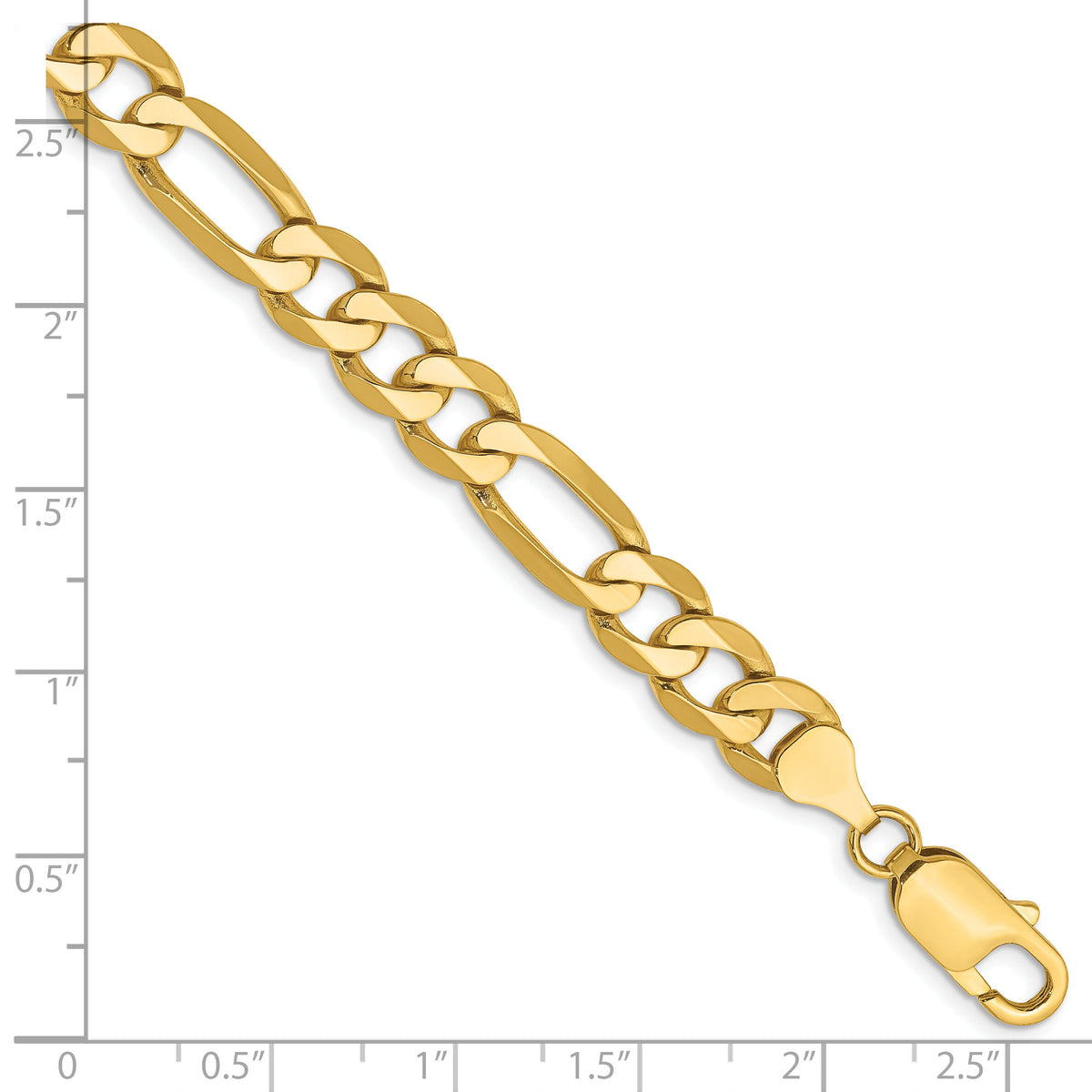 10K 7.5mm Flat Figaro Chain-10FG200-8