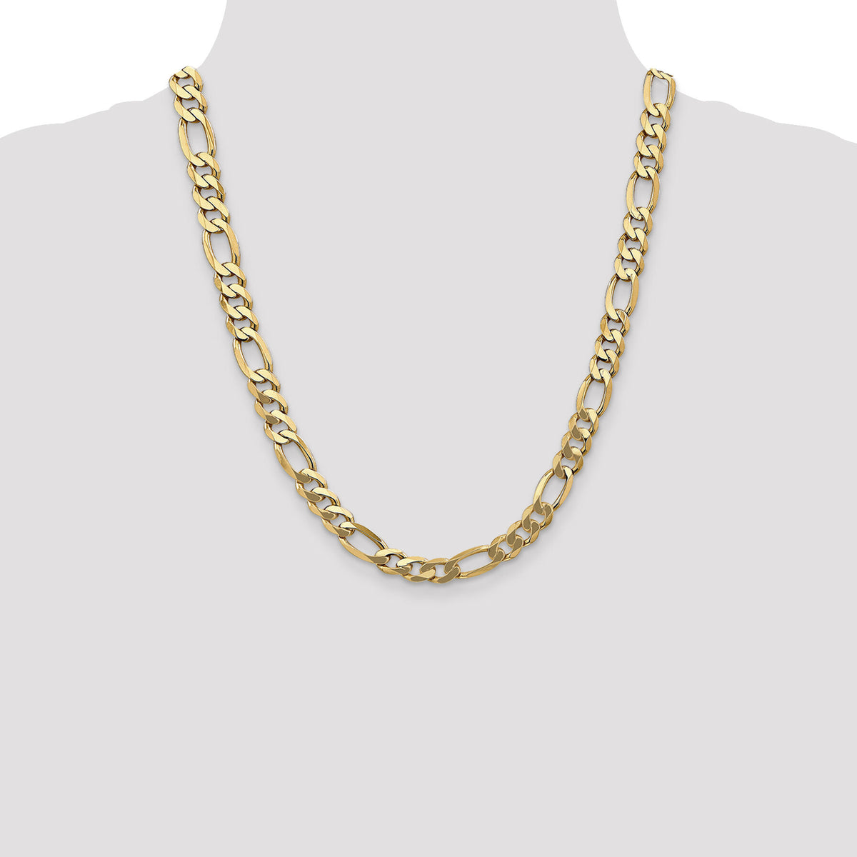 10K 8.75mm Flat Figaro Chain-10FG220-22