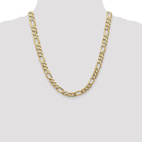 10K 8.75mm Flat Figaro Chain-10FG220-22