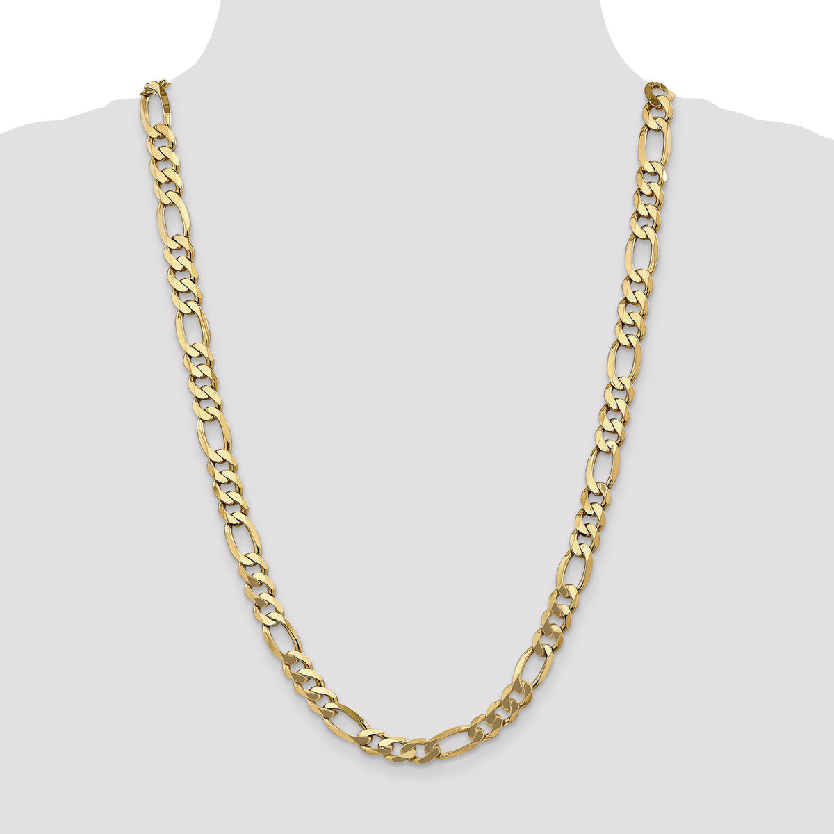 10K 8.75mm Flat Figaro Chain-10FG220-26