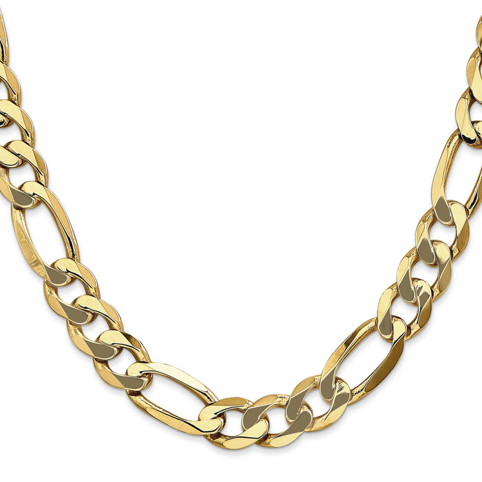 10K 10mm Flat Figaro Chain-10FG250-24