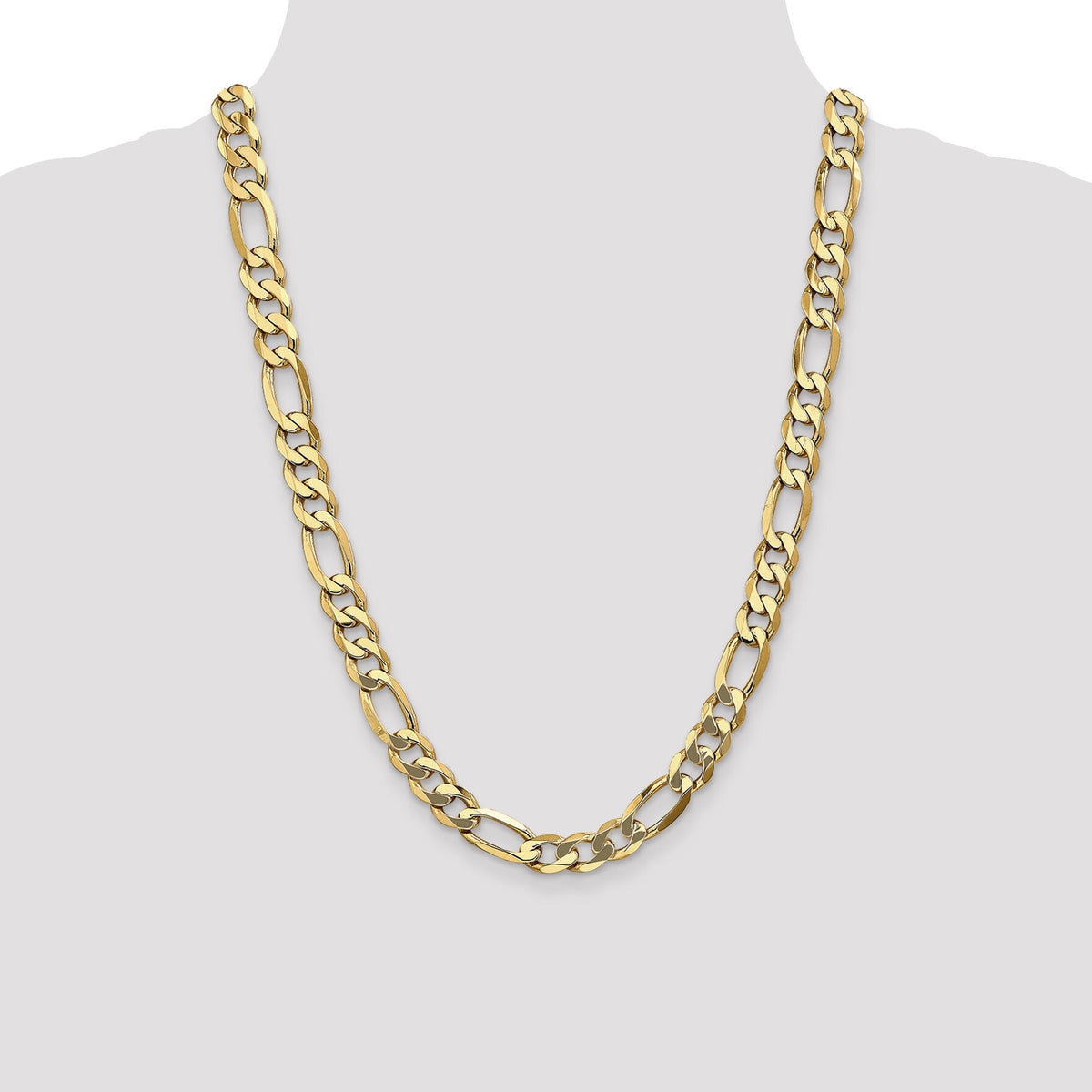 10K 10mm Flat Figaro Chain-10FG250-24