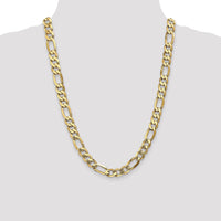 10K 10mm Flat Figaro Chain-10FG250-24