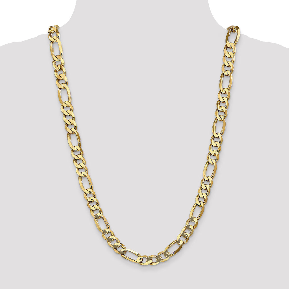 10K 10mm Flat Figaro Chain-10FG250-26