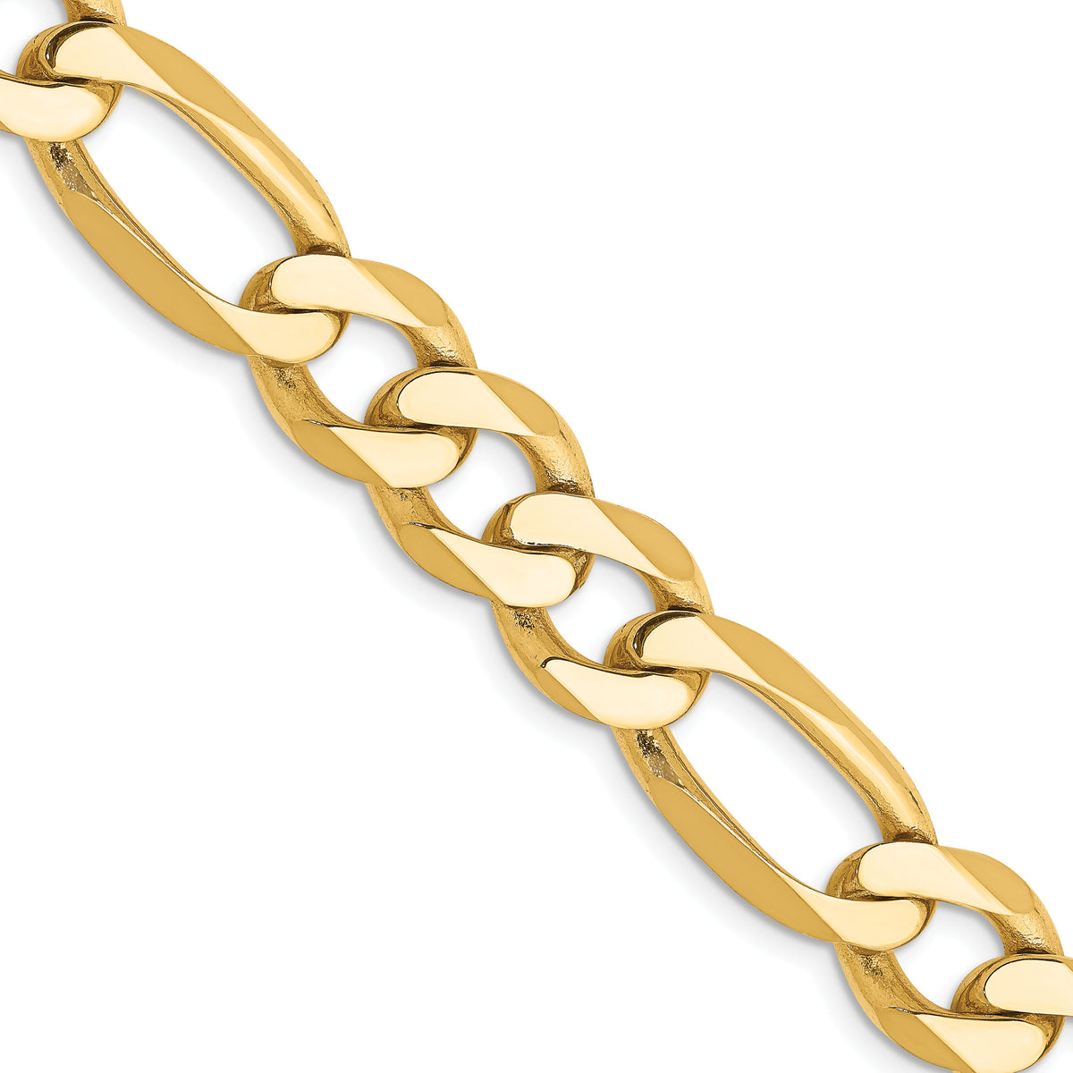 10K 10mm Flat Figaro Chain-10FG250-24