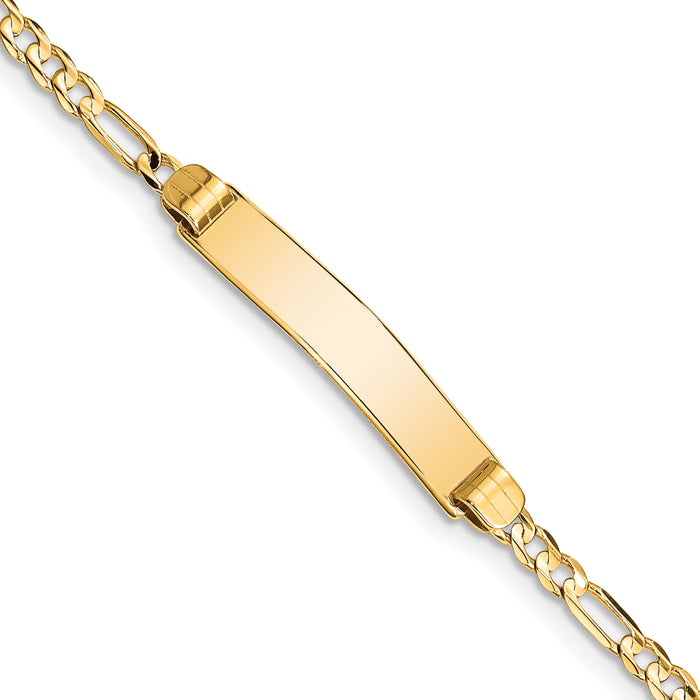 10k Figaro Link ID Bracelet-10FG80ID-8