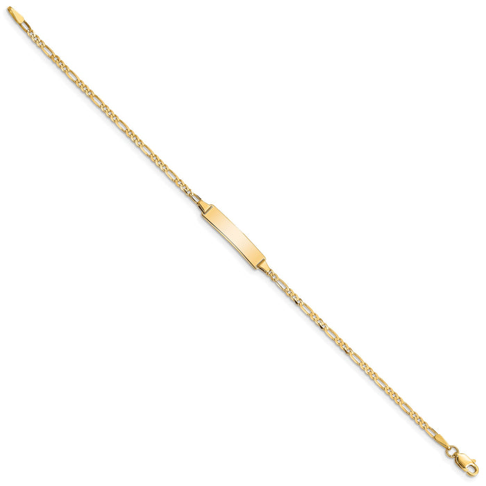 10k Figaro Link ID Bracelet-10FIG060ID-8